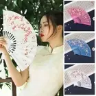 Cloth Antique Folding Fan Plastic Dance Fan Elegent Hand Held Fan