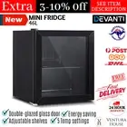 Devanti 46L Glass Bar Fridge Door Mini Countertop Bottle Cooler Kitchen Freezer