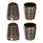 4pcs Sewing Thimble Copper Sewing Thimble Finger Protector, Bronze