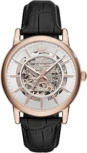 EMPORIO ARMANI(エンポリオアルマーニ) AR60007 Men's Wristwatch, Black, Dial Color - Silver, Wristwatch, No need to change batteries, gift