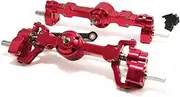1/10 Front and Rear Axle Set for MN99S MN99 MN D90 MN98 rc car Fr&on&t and Rear Alloy Portal axle mn99s mn99 mn 99s Metal Upgrade Parts Accessories Part(Red)