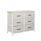 Levede Chest of Drawers Storage Cabinet Tower Dresser Tallboy 6 Drawer Beige