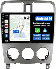 Android 14 Car Radio for Subaru Forester (2004-2008) - 4G + 64G - Wireless CarPlay Android Car - Camera + MIC - IPS 9 Inch 2 DIN Steering Wheel Control Dual Band WiFi DAB 360-CAM Fast Boot