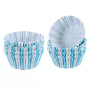 200 Count Cupcake Liners Blue Stripe Cupcake Muffins Liners Paper Baking Cups