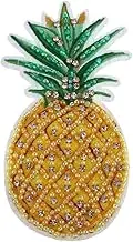 1 Pieces Pineapple Rhinestone Beaded Embroidery Patches Applique for Clothes