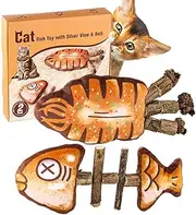 Catnip Toys, Cat Toy for Indoor Cats, Cat nip Snack for Teeth Cleaning, Cat Fish Toys for Chew Treats