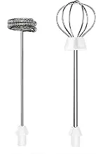 2 Replaceable Versatile Whisks, Handheld Milk Frother Accessories (White)