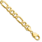 8 Inch 14K 10mm Flat Figaro Chain