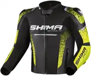 SHIMA STR 2.0 Motorcycle Leather Jacket, black-yellow, Size 58 for Men Black Yellow