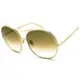【CHLOE】Chloé 太陽眼鏡 CE128S 750 61mm 法國時尚 圓框墨鏡 圓框太陽眼鏡 漸層茶色鏡片/淺金框
