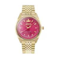 在飛比找momo購物網優惠-【Vivienne Westwood】香檳金色系 紋理粉色錶