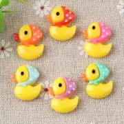 25 Yellow Flatback Resin Cute Duck MOM Duck Baby Cabochons Flatback Charm