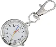 [CATIEBYE] 1 PC Big Character Nurse Pocket Watch Hanging Pocket Watch Pocket Clock Mini Lapel Watch Digital Watch Carabiner Fob Student Pocket Watch for Lanyard Zinc Alloy Silver