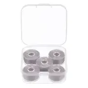 Prewound Sewing Bobbin Thread Set of 5pcs with Storage Plastic Case, Silver Pink