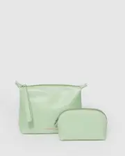 Green Double Pouch Cosmetic Case