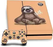 Official Animal Club International Sloth Faces Vinyl Sticker Gaming Skin Decal Cover Compatible with Sony Playstation 4 PS4 Console and DualShock 4 Controller Bundle