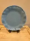 MELAMINE SCALLOPED PEARL EDGE 11 INCH DINNER PLATES BLUE SHIMMER SOHO LOFT NEW