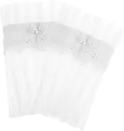 [WESIEVYA] Stylish Fake Sleeves Lace Cuffs Elastic Wrist Cuffs Detachable Bow for Dresses