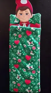 ELF MATES Green Winter Holiday SLEEPING BAG for Elf on the Shelf Doll NEW