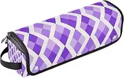2-in-1 Curling Iron Travel Case and Heat Resistant Mat Dustproof Travel Hair Straightener Bag for Flat Irons, Straighteners, Curling Irons,Fashion Lavender Checkered Portable