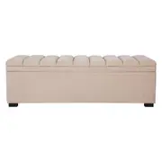 Luxe Living Soho Storage Bench Ottoman in Nude Velvet