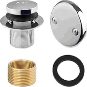 Bathtub Drain Stopper Kit, Two-Hole Overflow Faceplate Replacement, Chrome Metal Bath Tub Plug for Home, Hotel, and Easy to Install