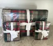 Pottery Barn Clyde Plaid Patchwork KING quilt 2 shams