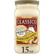 (2 Pack) Classico Roasted Garlic Alfredo White Pasta Sauce, Gluten Free, 15 Oz