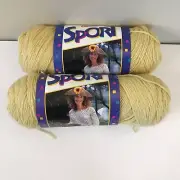 Vintage Caron Sport Weight Acrylic Yarn Lot Of (2) Skeins 3 Oz Each Chamois 1637