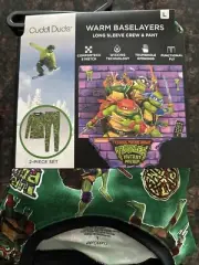 NWT Cuddl Duds NINJA TURTLES Boys Large Size 12/14 Warm Baselayers Top+Pant Set