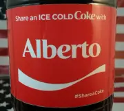 Share A Coke With Alberto Limited Edition Coca Cola Bottle 2017 USA
