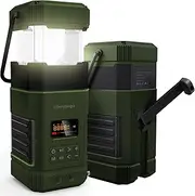 Libovgogo DF-585 Emergency LED Camping Lantern,IPX5 Waterproof Stereo Bluetooth Speaker,Hand Crank NOAA Weather Alert Radio with Solar,Portable AM FM Radio with Flashlight,5000mAH Cell Phone Charger