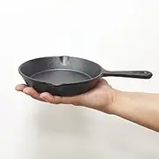 MOZUVE 6 Inch Cast Iron Skillet, Frying Pan with Drip-Spouts, Pre-Seasoned Oven Safe Cookware, Camping Indoor and Outdoor Cooking, Grill Safe, Restaurant Chef Quality