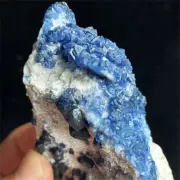 170g Natural Blue Fluorite With Quartz Crystal Cluster Point Miner