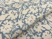 Baker Lifestyle Block Print Fabric- Flower Press / Soft Blue 1.40 yds PP50480.4