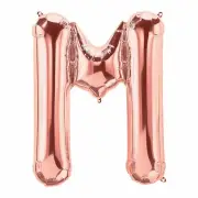 M Shaped Rose Gold Mylar Balloon 34In, Party Decor, 1 Piece