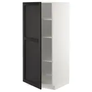 METOD high cabinet with shelves, white/Lerhyttan black stained, 60x60x140 cm
