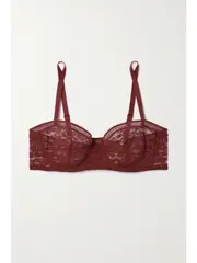 [Eres] Eres - Poudrée Stretch-leavers Lace Bra - Red - 38C 38C Red