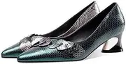 [ZIRIA] Women Bow Tie Party Square Heel Blue Pumps Female Cute Comfort Spring & Autumn Heel Shoes