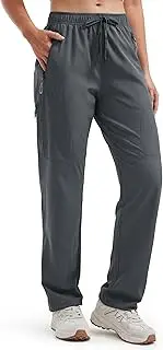 [Libin] Women's Cargo Hiking Pants 31" Travel Camping Casual Safari Parachute Pants Water Resistant Lightweight Quick Dry