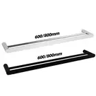 Double Round Towel Rail Rack 600/800mm Wall Holder Stainless Steel Chrome/Black