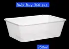 TAKE AWAY CONTAINERS &LIDS RECTANGULAR PLASTIC FOOD CONTAINER 750ML BULK BUY