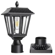 Solar Post Lights - Dusk to Dawn Outdoor Waterproof Solar Lamp Post Light wit...