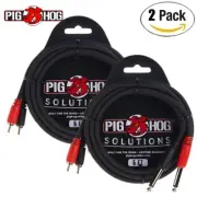 2-PACK Pig Hog PD-R1406 Dual RCA Male to Dual 1/4" Mono 6FT Audio Cable