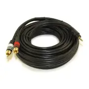 25ft 3.5mm Premium Mini-Stereo TRS Male to 2 RCA Male Audio/Speaker Cable