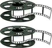 2 Piece Awards Night Movie Reel with Filmstrip Centerpiece Red Carpet Hollywood Party Decorations, 9" & 15', Black/White