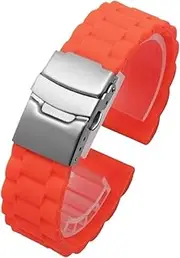 [TQTYFPVQT] Quick Release Silicone Watch Strap 15-22mm Unisex Wristband Replacement Strap Stainless Steel Folding Buckle Strap Suitable Smart Watch Quartz Watch Traditional Watch