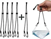 Mask Extender Straps for Back of Head (5-Pack) - Non-Slip & Adjustable Mask Straps for Back of Head | Ear Savers for Masks Strap Tightener Fastener Expander for Adults, Kids