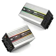 AUTSOME 12V to 220V Converter Pure Sine Wave Power Inverter Dual LCD Digital Display 2 Sockets Multiple Protection Funct