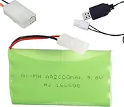 9.6V 2600mAh Ni-Cd AA Battery Pack Rechargeable,with Charging USB Cable.